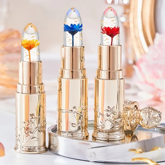 NWT 2-Blue Jelly Flower Color Changing Lip Oil Lipstick - Picture 3 of 5